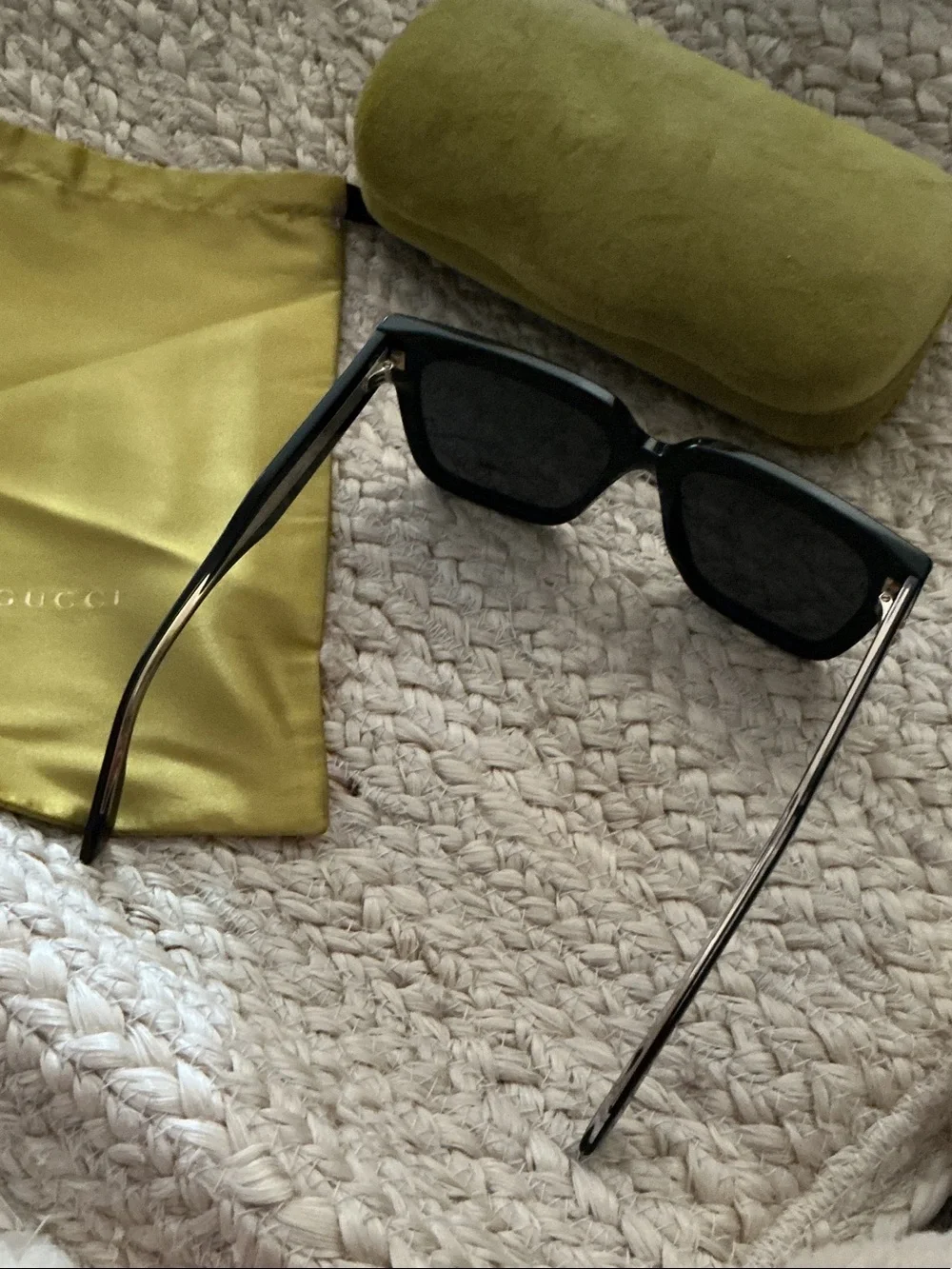 Gucci Black Square Oversized Sunglasses